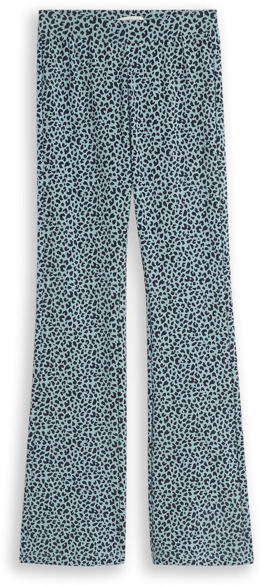 Tom Tailor - Flared legging met luipaardprint - Maat 140 - green small leo design