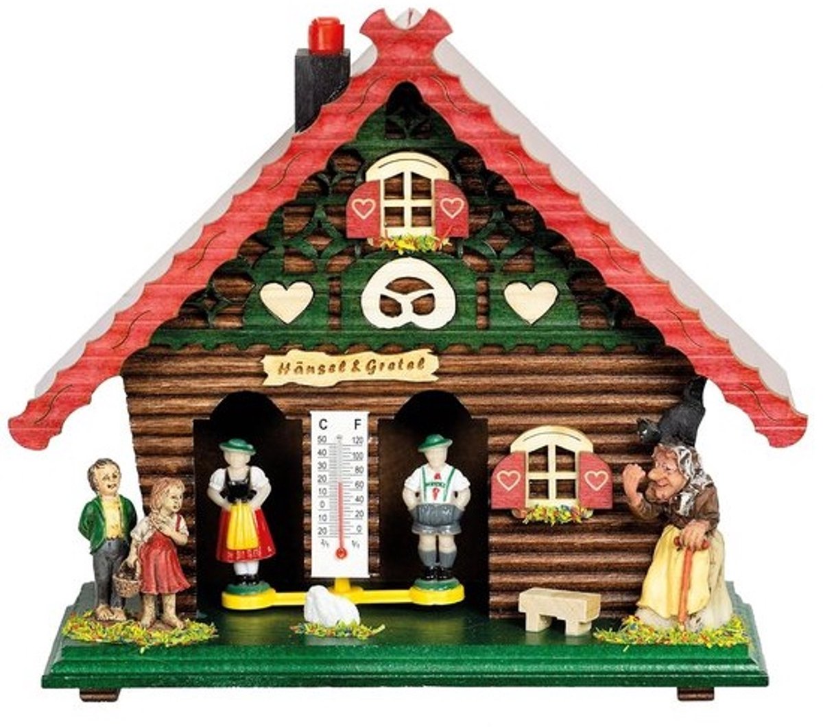 Houten Weerhuisje met Thermometer en Sleutelplank