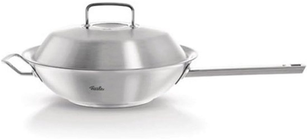 Roestvrijstalen Wokpan 30 cm - Inductie Wok met Metalen Deksel - 4.1 Liter Capaciteit
