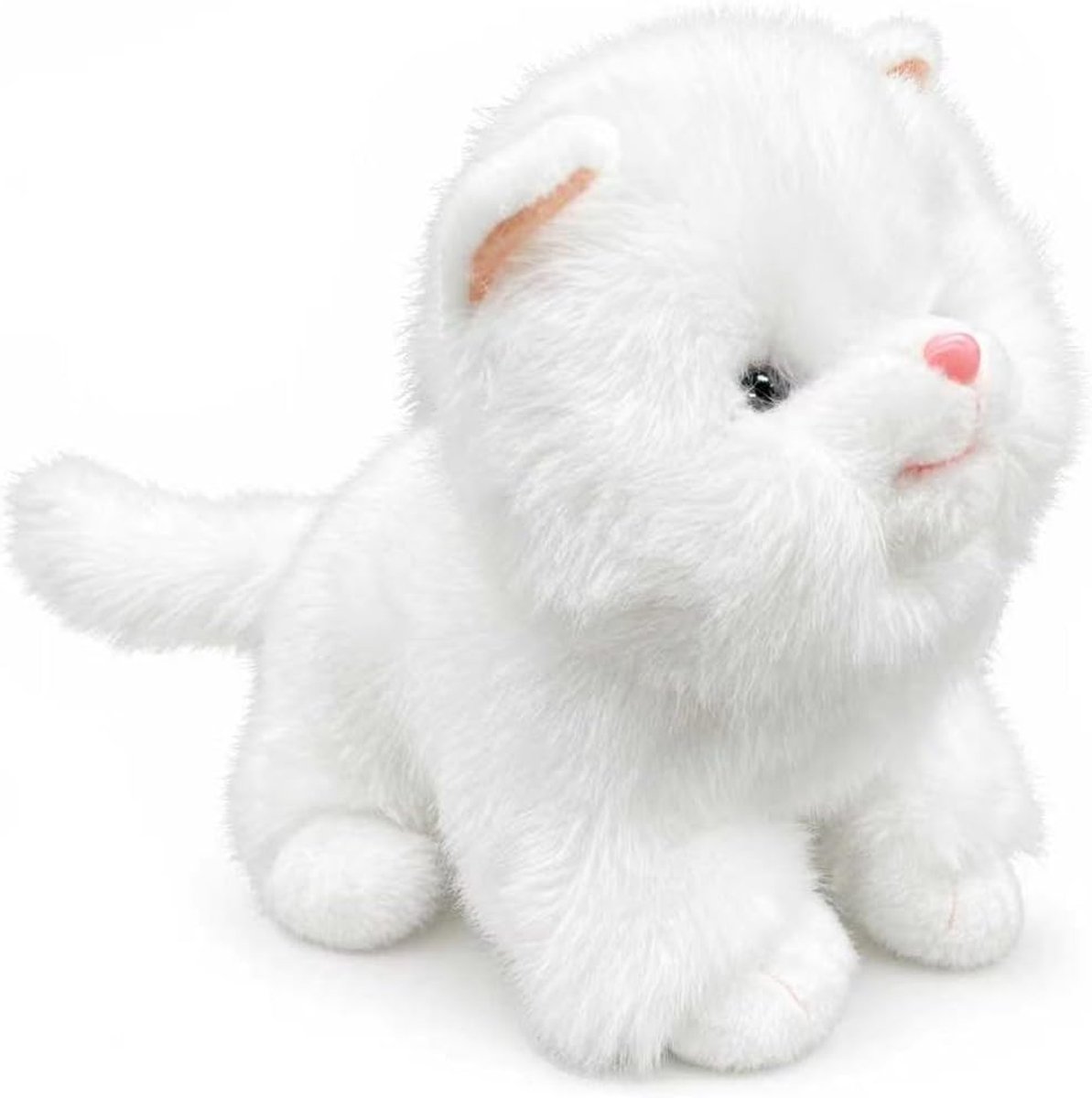 YUHUNG Interactief pluche kattenspeelgoed voor kinderen, realistisch elektronisch kitten met klaphanden aanraakactief, miauwen knippert wagenstaart legt neer, zachte knuffelbare robot huisdier