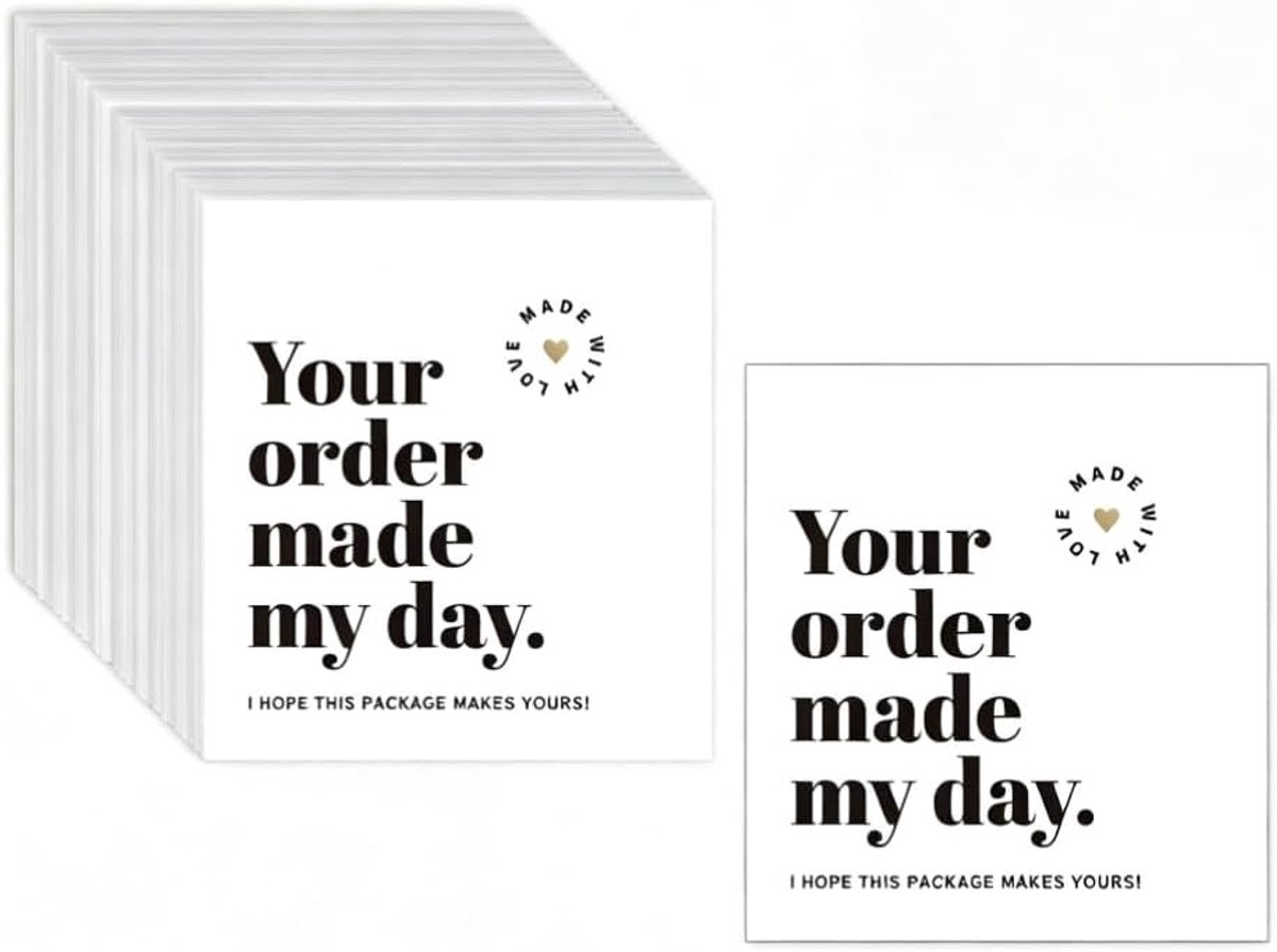 Bedankkaarten 3x3,5 inch - 100 bulk klantwaarderingskaarten - ideaal voor kleine bedrijven - perfect voor verpakking - ShopVlot