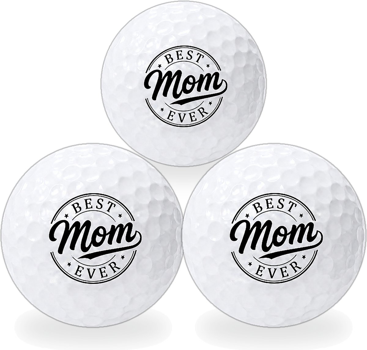 Golfballen Best Mom Ever - Moederdag Golf Cadeau - 3 stuks - Wilson - Bedrukte Golfballen