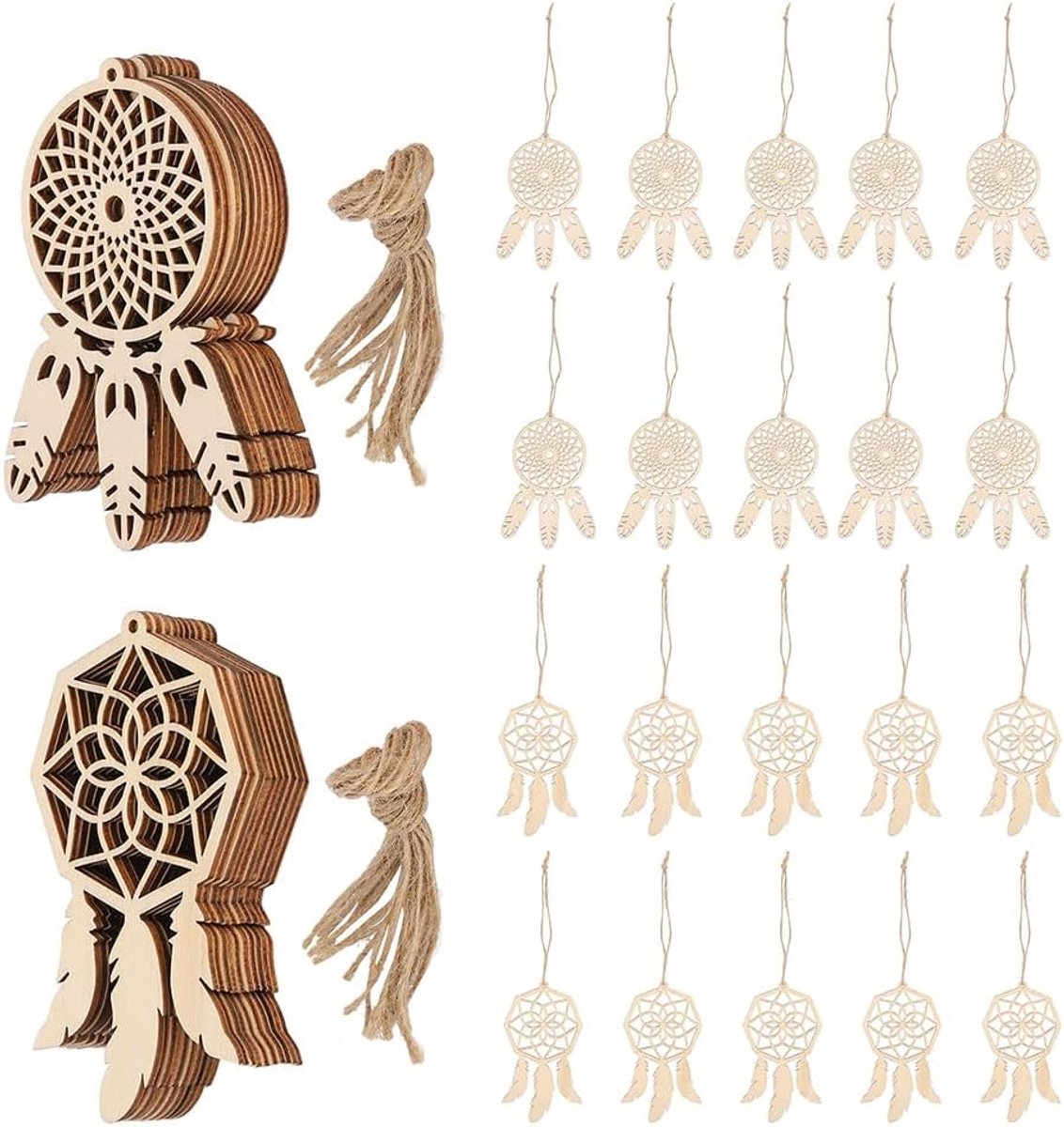 DIY Dream Catchers Kits, 20 stuks Mini Decoratieve Hangende Muur Ornamenten Dromenvanger Craft voor Thuis Meisjes Slaapkamer Kerstdecoraties