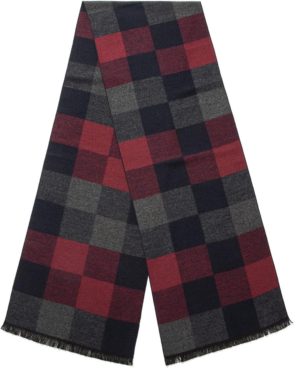 wol sjaal voor mannen, Tartan warme lichtgewicht geruite winter lange sjaals w/geschenkdoos