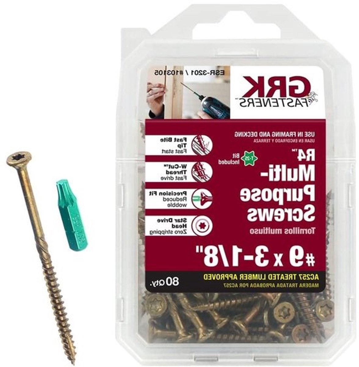 Multifunctionele Houtschroef met Sterdrive en Corrosiebestendige Coating, Pak van 80