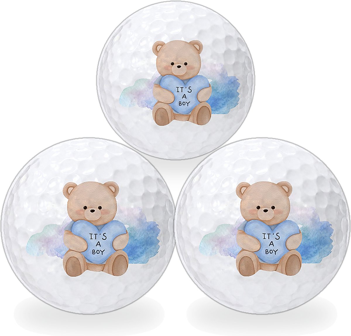 Golfballen It's a Boy Teddybeer - Geboorte Golf Cadeau - 3 stuks - Wilson