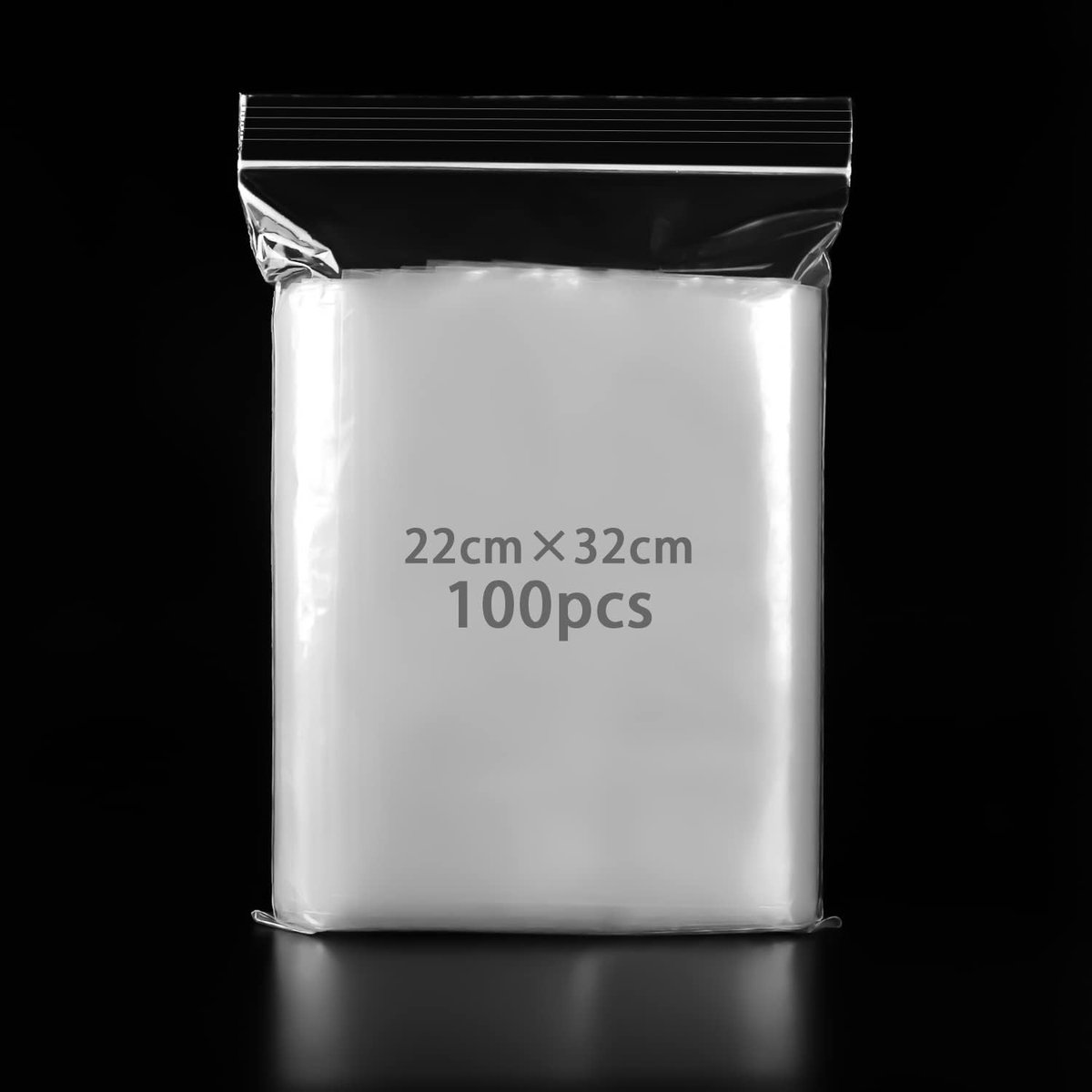 100 transparante plastic zakken, zakken met ritssluiting, 22 x 32 cm, kunststof zak, hersluitbare plastic zakken, verdikking en duurzaam, opslag voor de keuken, sieradenverpakking