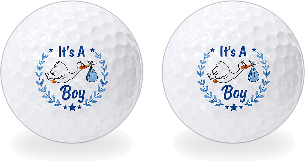 Golfballen It's a Boy - Geboorte Golf Cadeau - 2 stuks - Wilson - Bedrukte Golfballen