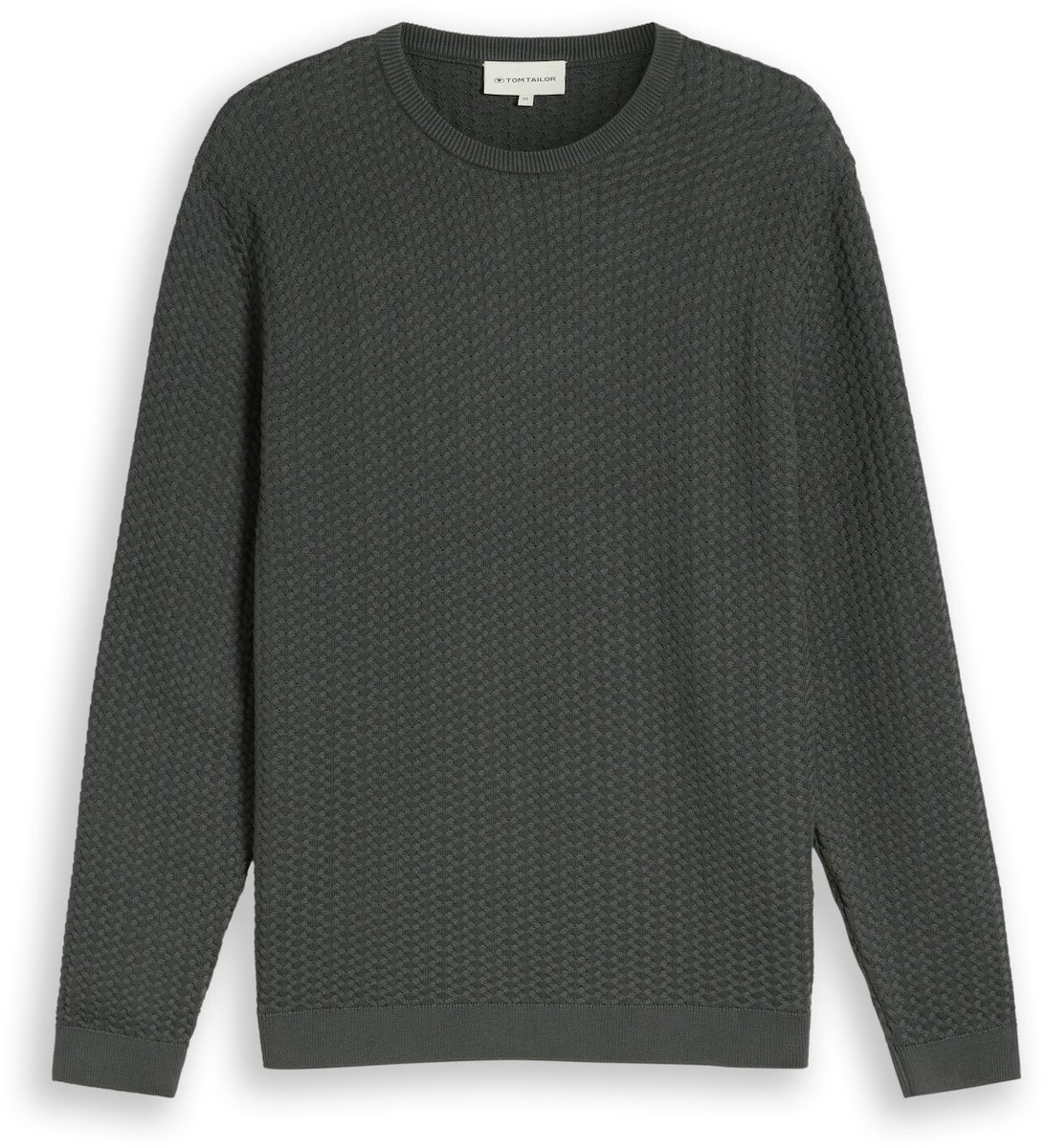 Tom Tailor - Gebreide trui met kabelpatroon - Maat M - Darkest Olive
