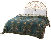 Bankplaid – 100% puur katoen – Dubbelzijdige mousseline – Sprei in bohemian-stijl – 150 x 200 cm – Katoenen gaasdeken – Knusse plaid en sprei – Perfect voor woon- en slaapkamer