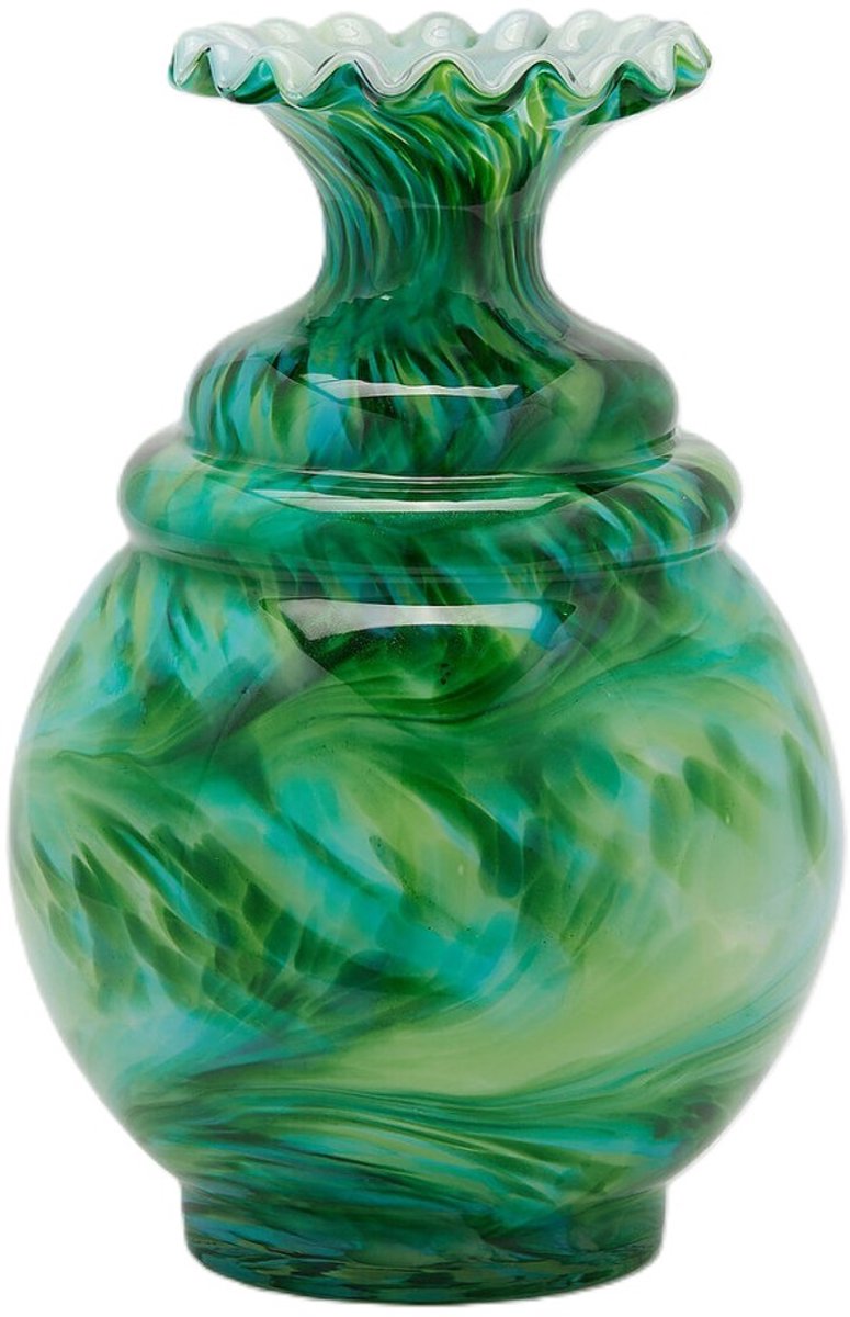 EDG - Vaas- Glas - groen - D25,5 x H37,5 cm - Opening 4,5 cm