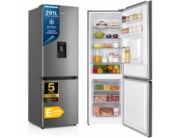 Heinner HCNF-HM291INVXWDE++ Koel-vriescombinatie RVS – 291 L – No Frost met Waterdispenser – Vrijstaand – 5 Jaar Garantie