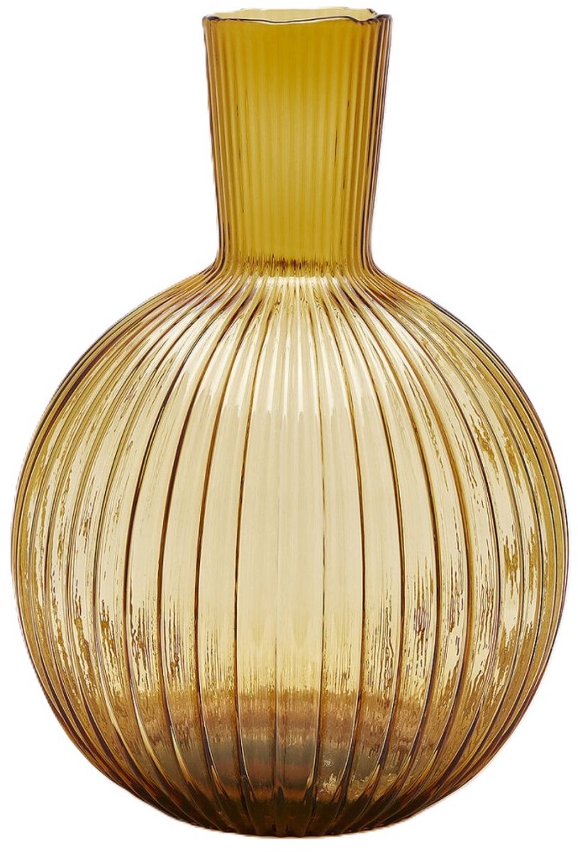 EDG - Vaas- Glas - geel - D34 x H48 cm - Opening 9,5 cm