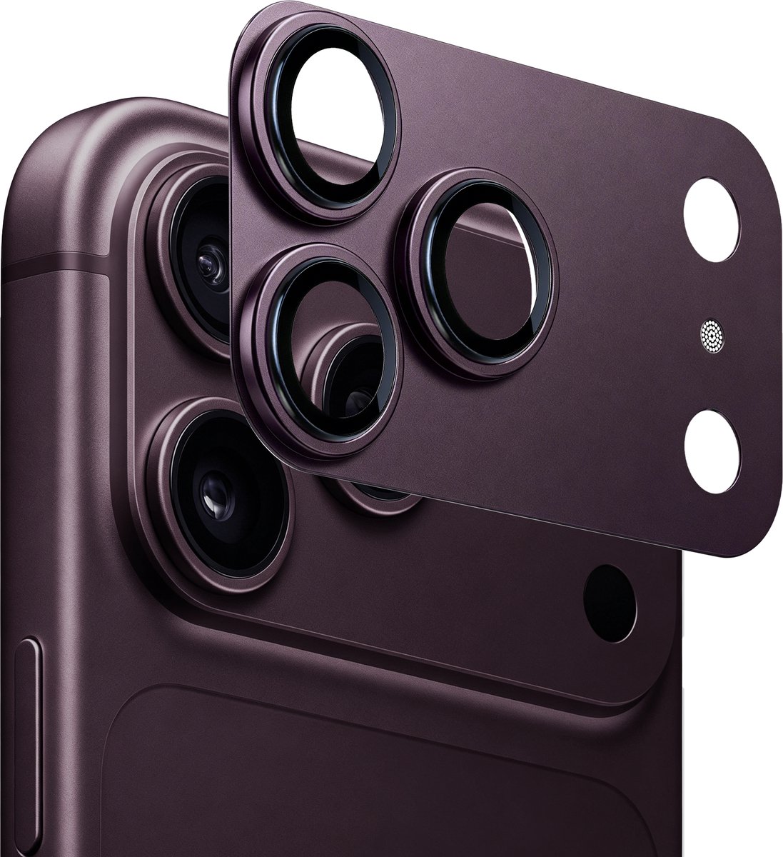 Ntech Camera Lens Protector voor iPhone 18 Pro Max Kersen Rood – Matte Metalen Camera Lens Beschermer – Full Coverage – Krasbestendig