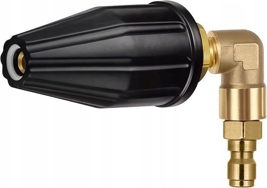 90° hoek rotatiemondstuk - 1/4 inch snelkoppeling - 180 bar, 8 l/min, 60 °C - voor ondervloer, pleisterwerk, gevel, terras - hogedrukreiniger-accessoires — afbeelding 3