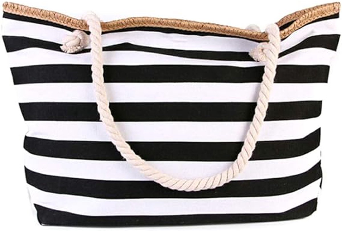Strandtas XXL met Rits - Grote Strandtas Dames Waterbestendig - Strandtas XXL familie met ritssluiting - Grote shopper dames - dames grote heren - lichtgewicht strandtas - voor het strand - zwembad - poolparty - zwembadtas - saunatas