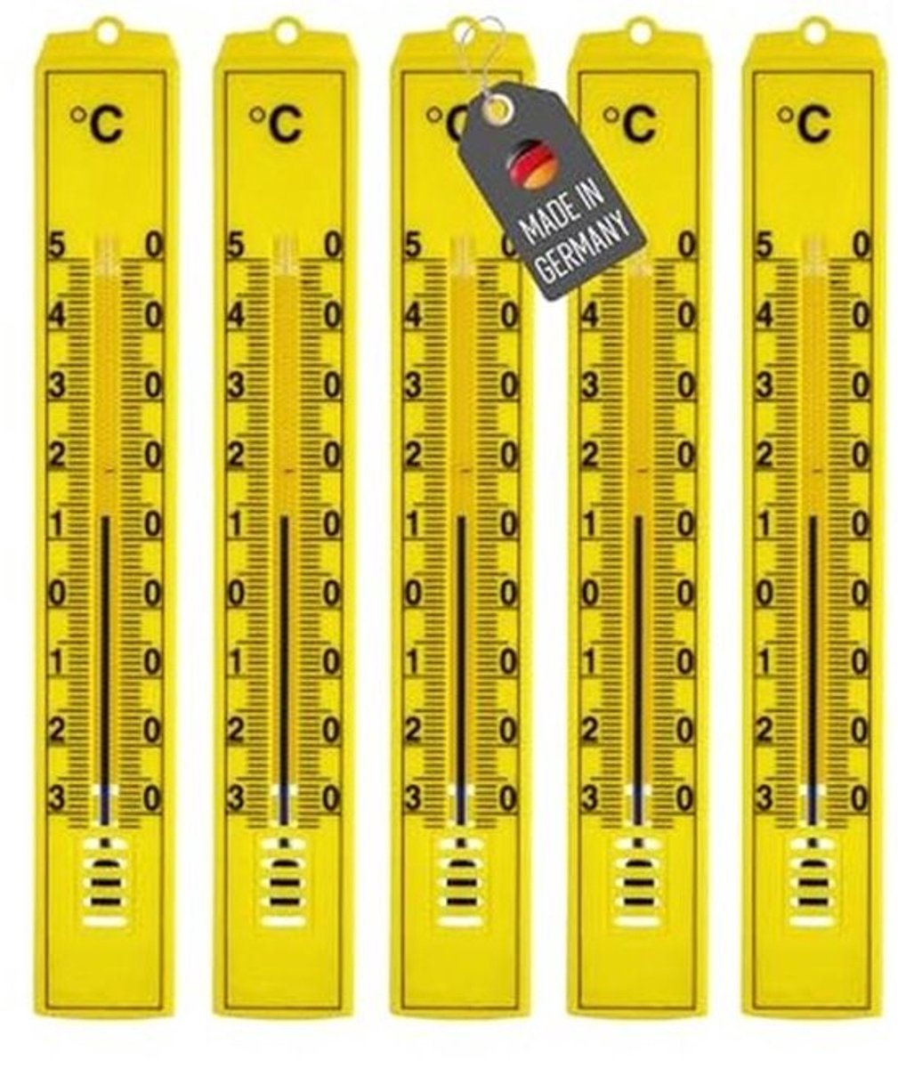 Set van 5 analoge thermometers voor binnen en buiten – nauwkeurige temperatuurmeting zonder batterij