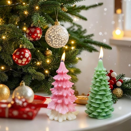 2 stuks kaarsvormen, siliconen kerstboom, gietvormen voor kaarsen en doe-het-zelf geurkaars, siliconen vorm, herfst en Kerstmis knutselwerk, kaarsvormen voor zelfgemaakte decoratie — afbeelding 3