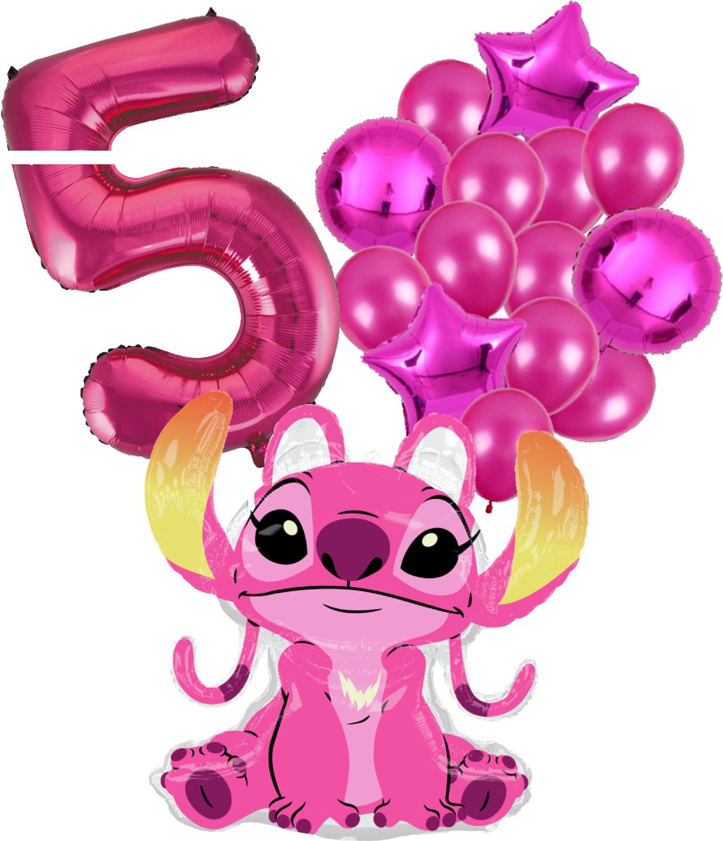 Angel Ballon Set - 97x90cm - Folie Ballon + Ster Ballonnen - 5 jaar | Disney