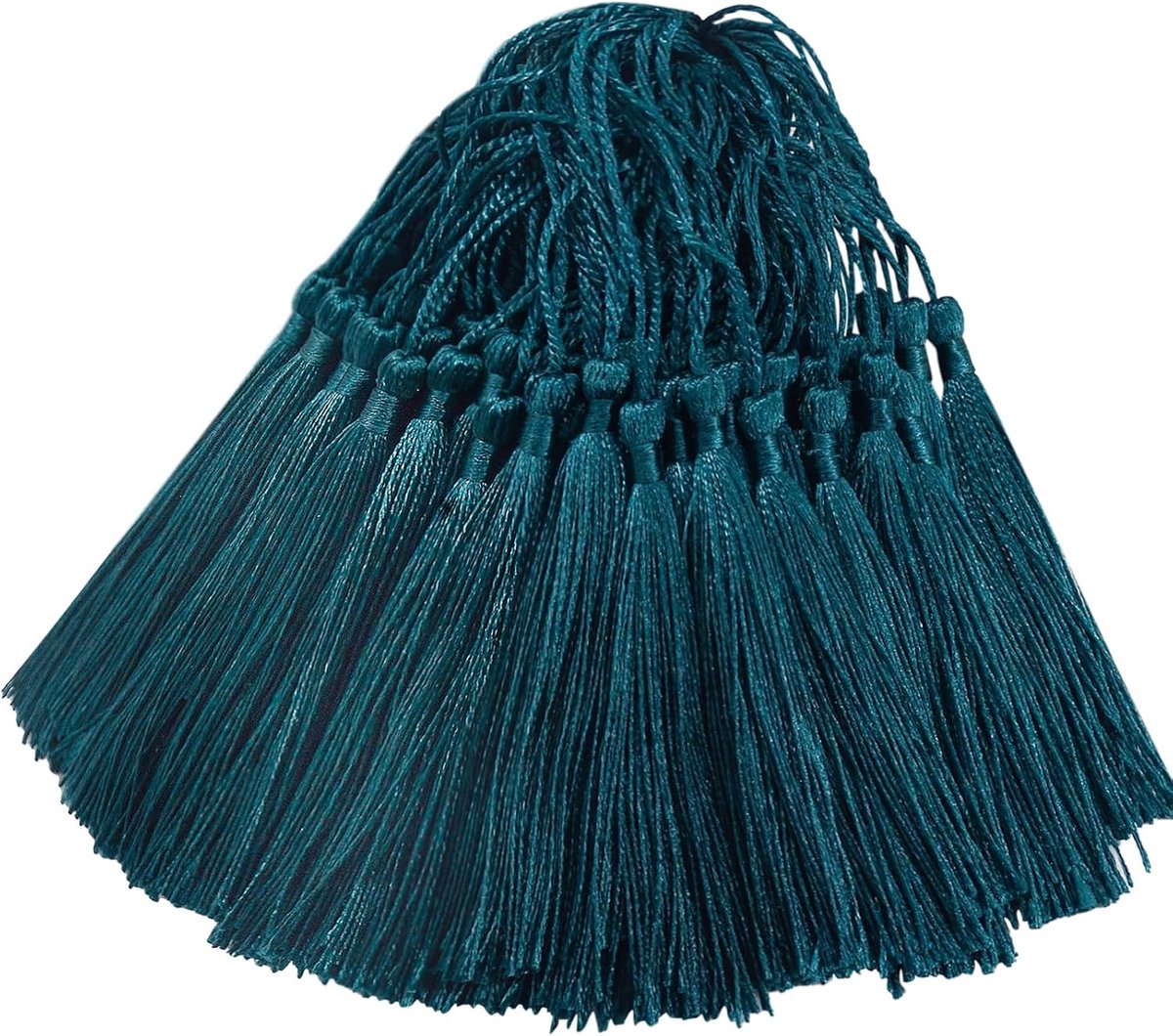100 stuks mini zijdeachtige kwasthangers, handgemaakt, hangend, knutselen, cadeau voor doe-het-zelf bladwijzers, sieraden maken, tas, sleutelhanger, decoratie, slinger en feestaccessoires (diepe thee)