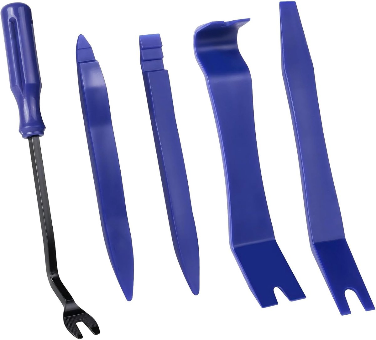 Hendelgereedschap auto, 5 stuks, kunststof hendelgereedschap auto voor deurbekleding, sierlijsten, dashboard en binnenbekleding, auto demontagegereedschap, blauw