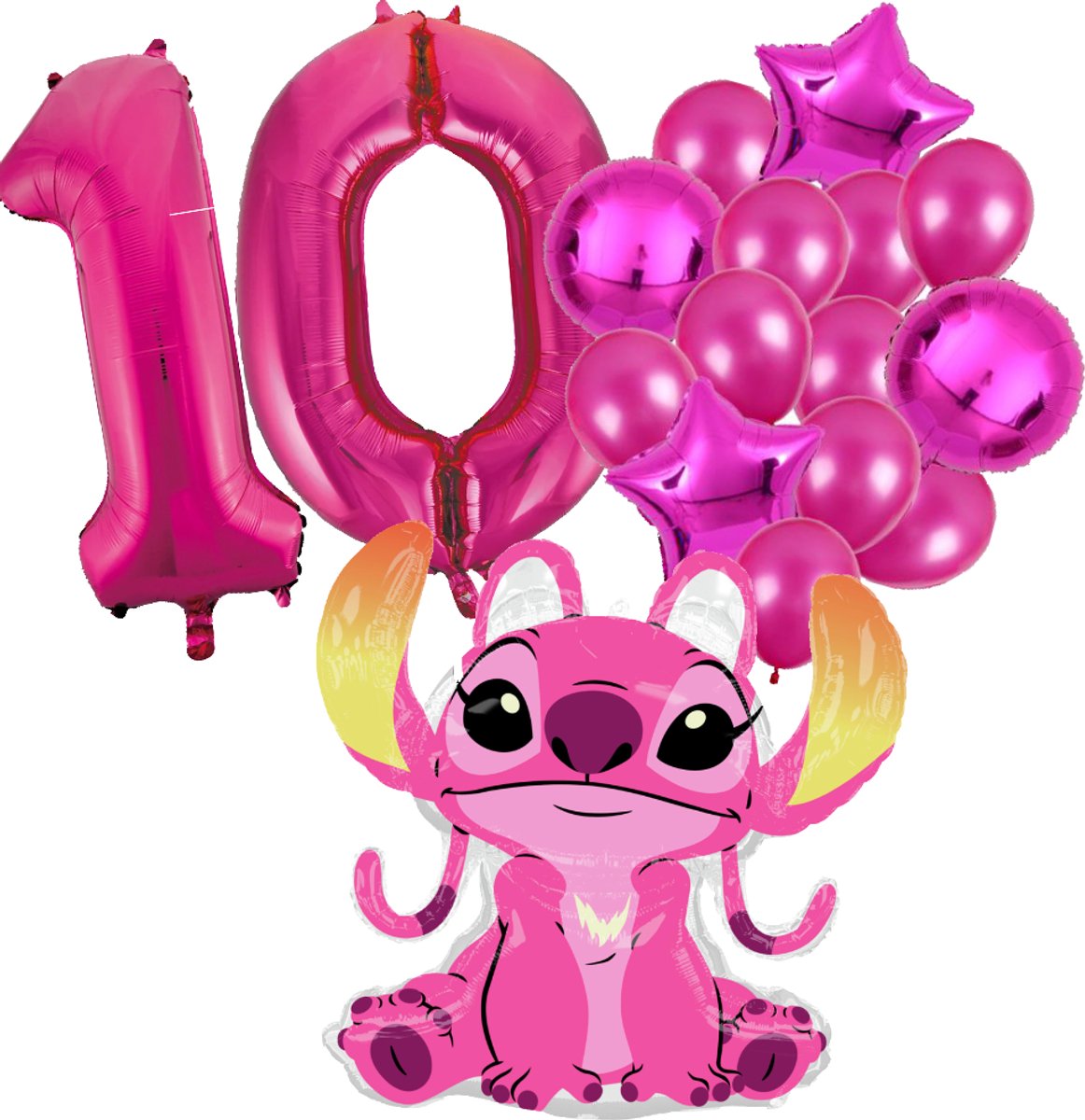 Angel Ballon Set - 97x90cm - Folie Ballon + Ster Ballonnen - 10 jaar | Disney