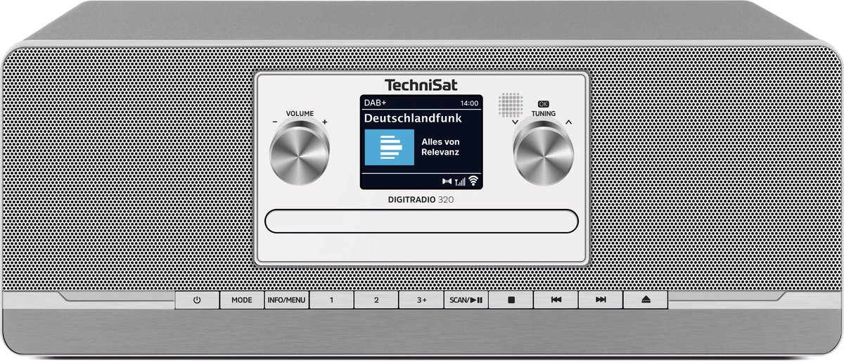 TechniSat DIGITRADIO 320 – Stereo digitale radio (compact systeem met DAB+ & FM, cd-speler, Bluetooth, USB, 2×5 W RMS, TFT-kleurendisplay, favorietenlijst, wekker, slaaptimer, afstandsbediening)