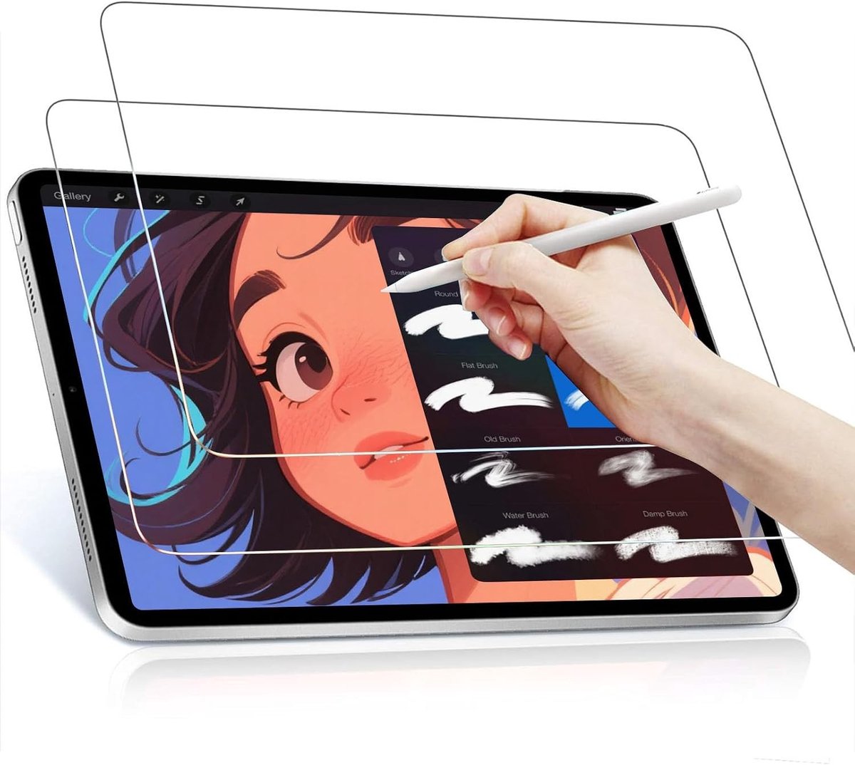 Set van 2 Papier Beschermfolie voor iPad Air 11 inch 2024/2025, Glansvrij, Eenvoudige Installatie, Ideaal voor Tekenen en Schrijven