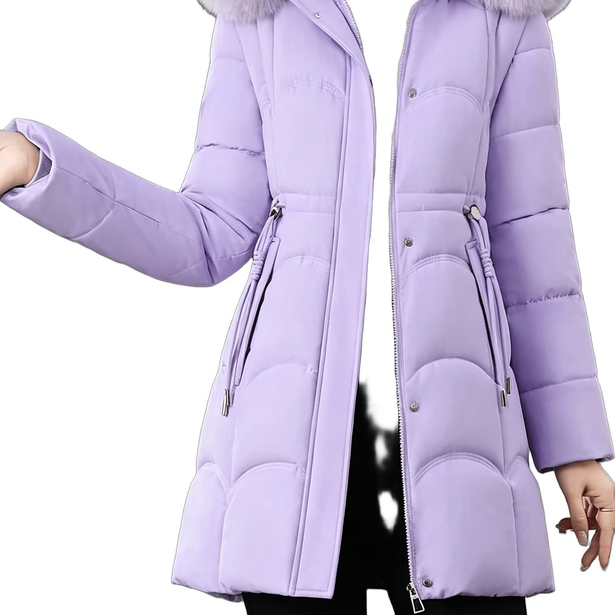 Currero Winterjas Parka Dames Lange Jas Dames Wintermantel Overjas Gewatteerd Waterdicht Winter Stijlvol Mantel Vrouwen Volwassen Lavendel Blauw