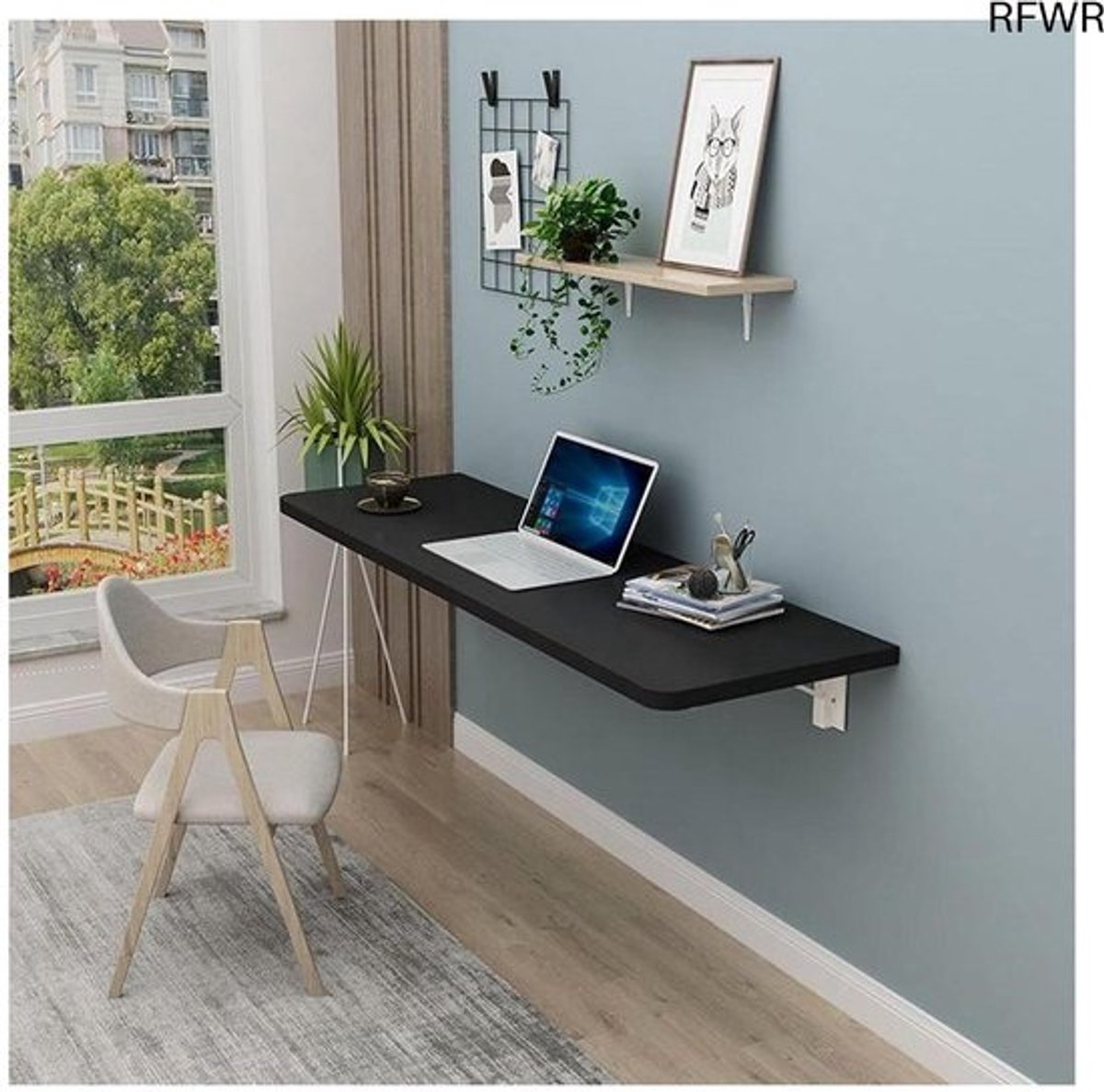RFWR® Inklapbare Houten Wandtafel | Multifunctionele Eettafel voor Ruimtebesparing