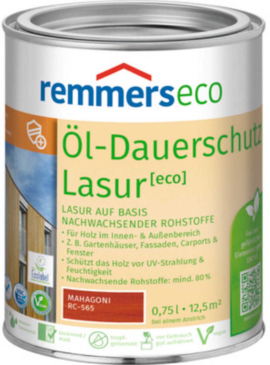 Remmers Oliebeits Long Life ECO - 0,75l - Mahonie RC-565 - Buiten/Binnen