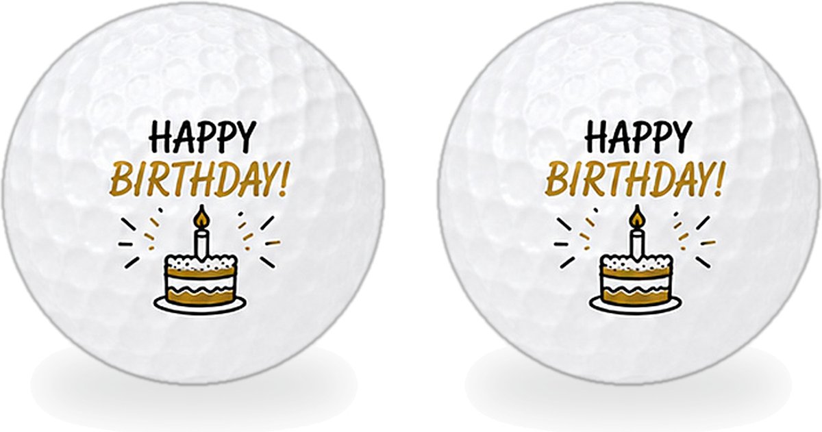 Wilson Golfballen Verjaardag Zwart Goud - Verjaardag Golf Cadeau - 2 stuks