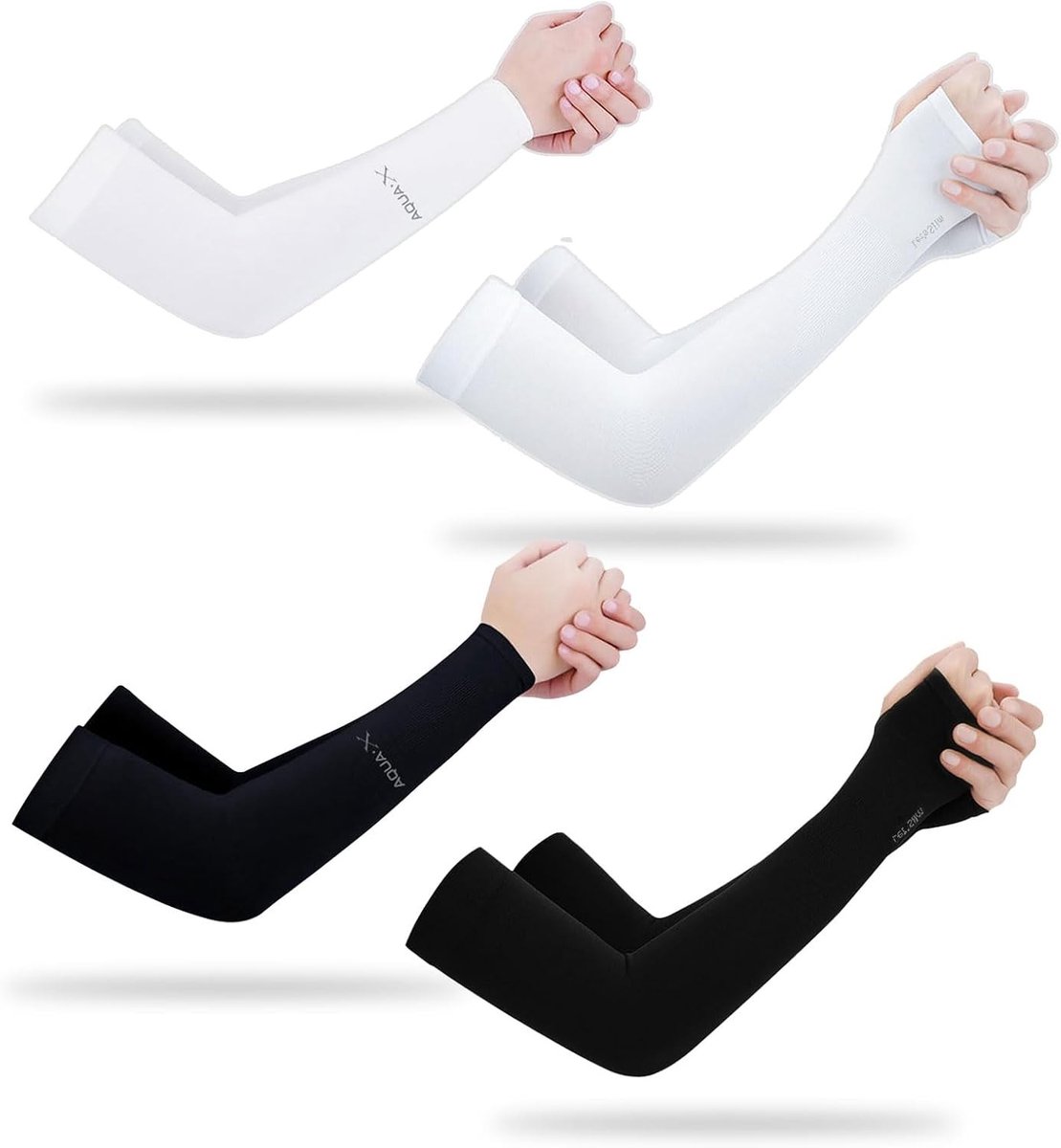 UV Beschermende Arm Sleeves, 4 Paar, Koelende Compressie Mouwen voor Sport, Fietsen, Volleybal en Buitenactiviteiten