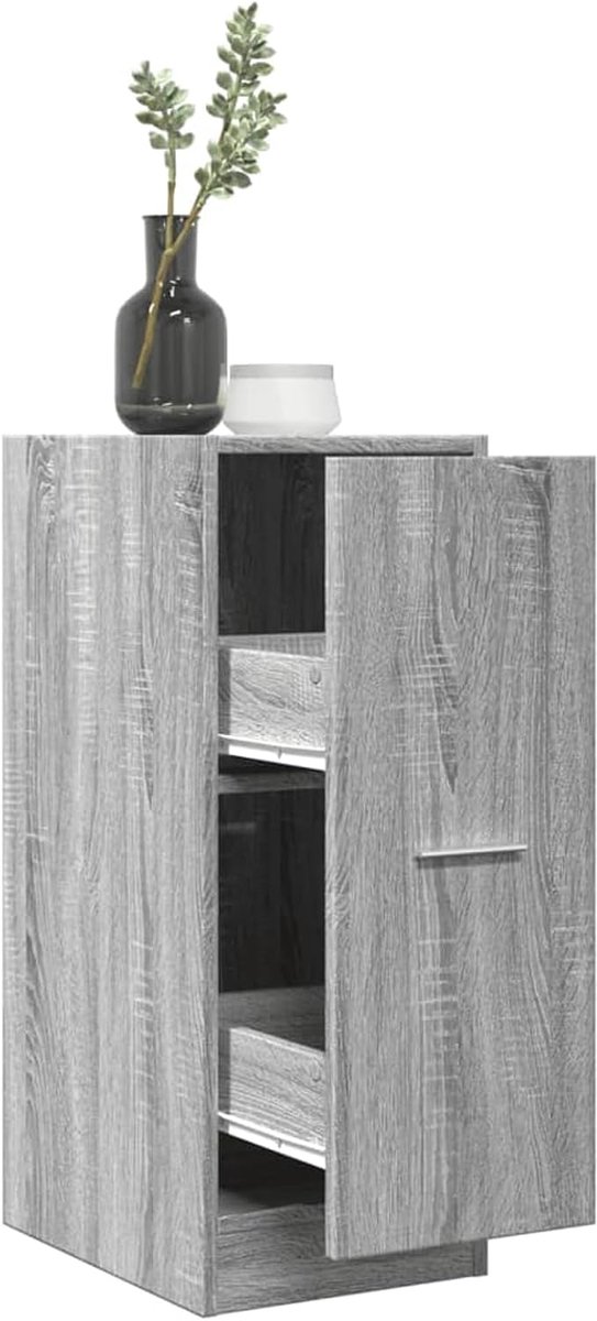 houtmateriaal 30x41x77,5 cm grijs sonoma met soepel lopende schuifladen en 45 kg legbelasting