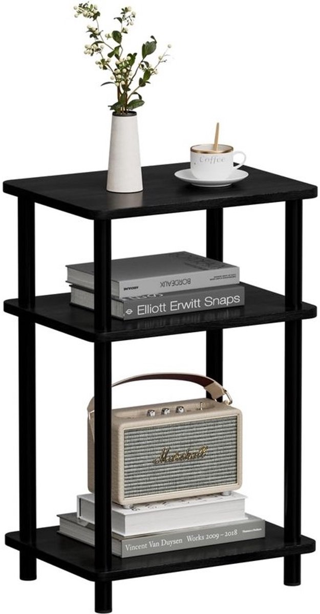 Houten Bijzettafel 3 Niveaus - Klein en Smal voor Woonkamer, Slaapkamer en Balkon - 40 x 30 x 61.5 cm