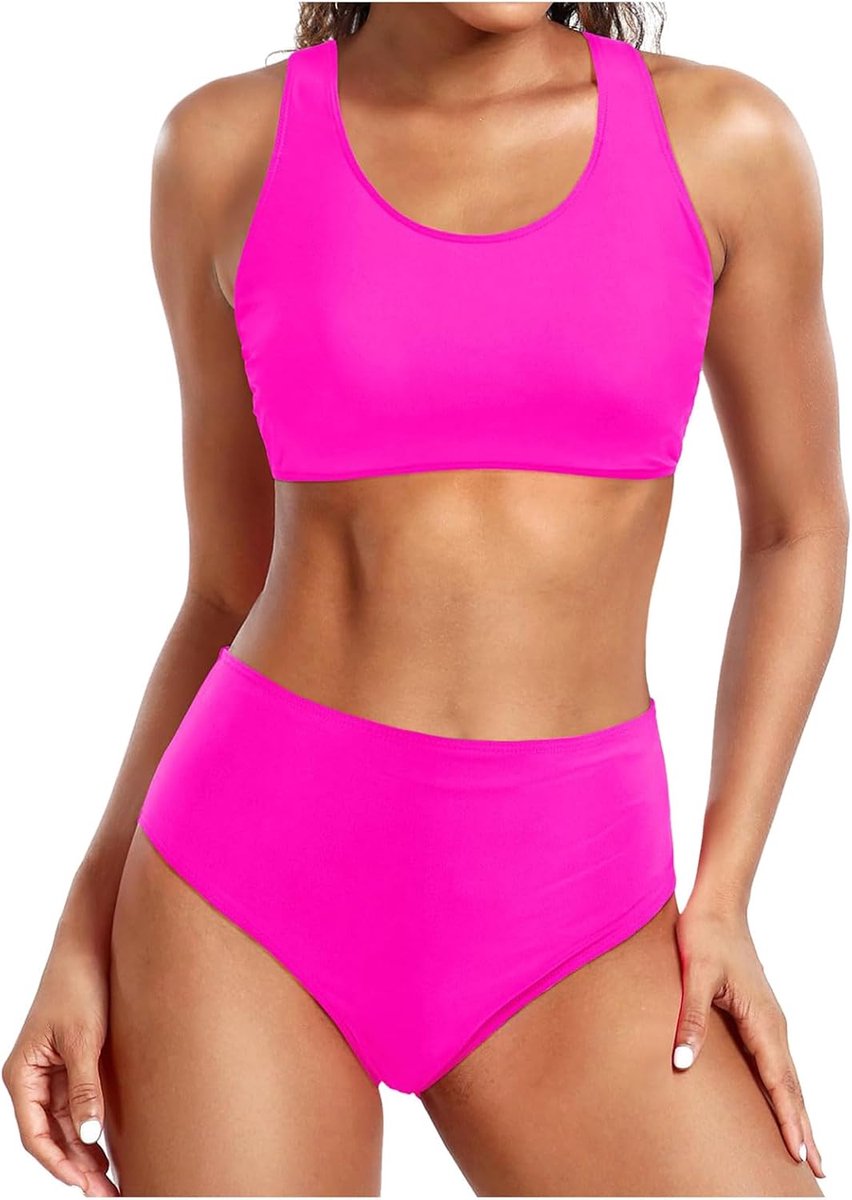Badpak voor dames, 2-delig, bikini, hoge taille, push-up, sexy, strand, gevoerd, driehoekig, chic, zomer, grote maat, zwembad, set A188