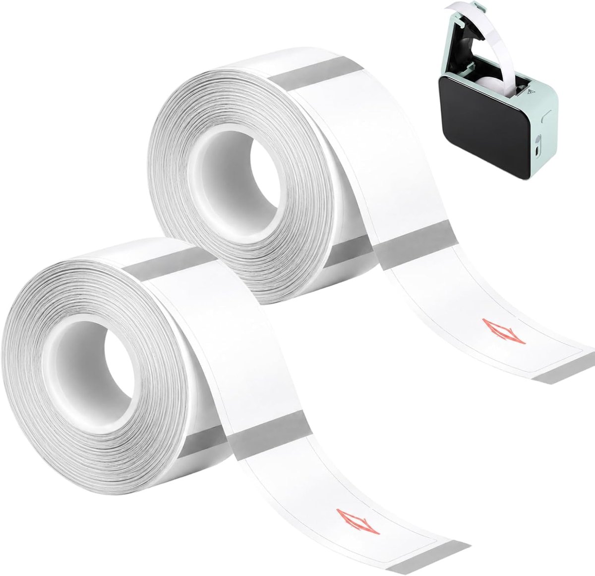 Zelfklevende etiketten voor etiketprinter, 12 x 40 mm, 160 etiketten/rol, compatibel met diverse printers, BPA-vrij, water- en oliebestendig