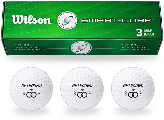 Golfballen Getrouwd - Huwelijk Golf Cadeau - 3 stuks - Wilson - Golfbal met Opdruk van Wilson — afbeelding 3