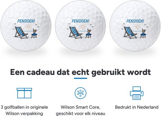 Wilson Golfballen Pensioen Cadeau - Afscheid Golf Cadeau - 3 stuks - Golfbal met Opdruk van Wilson — afbeelding 2