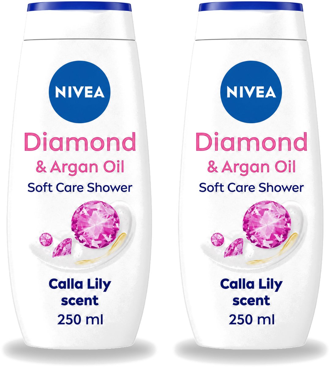 2 x Nivea - Diamond Touch Douchegel - Sensuele Leliegeur - 250 ml - Voordeelverpakking - 2 stuks