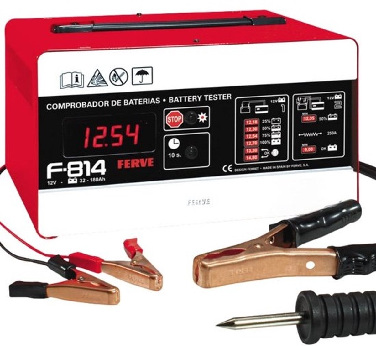 Accutester 12V voor laadniveau en startcapaciteit