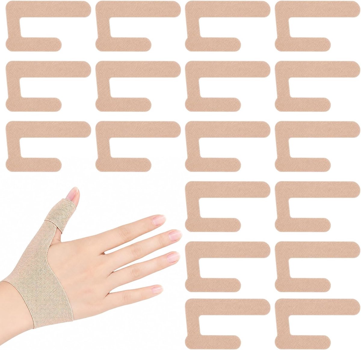 Tape voorgesneden 20 stuks - huidkleurig - elastisch - ondersteuning voor vingers - ShopVlot