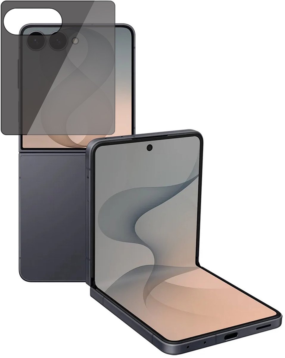 Privacy Screenprotector geschikt voor Samsung Galaxy Z Flip 8 / Flip 7 – Full Cover Gehard Glas – Anti Inkijk – Privacy Filter