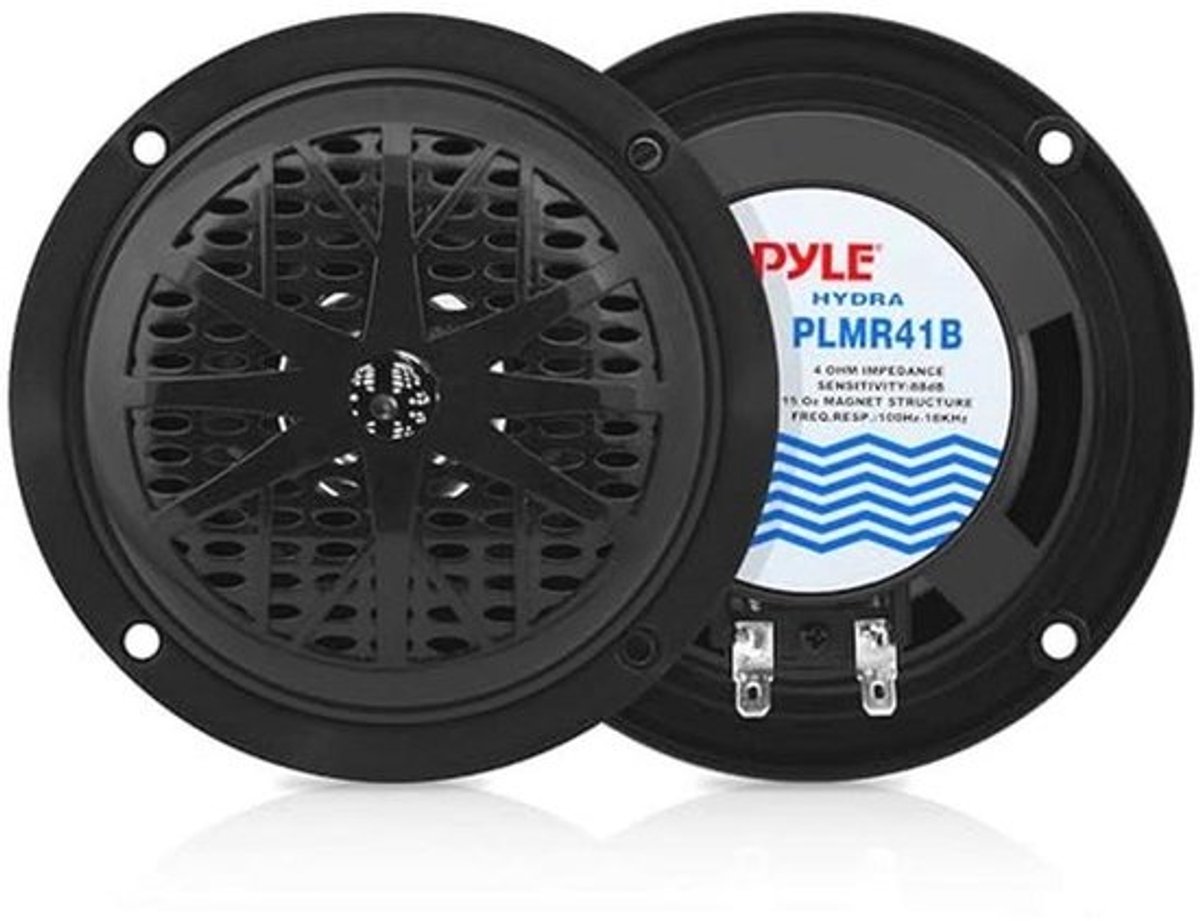 Waterdichte Marine Speakers voor Boot en Buiten - 4 Inch - Set van 1 Paar - Zwart