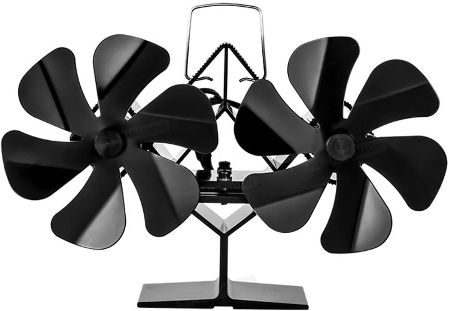 Kachelventilator - Haardventilator - Houtkachelventilator - Zwart - Metaal - 14 Ventilatorribben - Warmtegedreven zonder Stroom - Staande Uitvoering - Voor Woonkamer en Open Haard