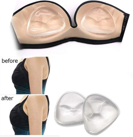 2x Silikon Push Up BH Pads Gel Einlagen Hautfarben Schwarz Brustvergrößerung DE 2x Silikon Push Up BH Pads Gel Einlagen Hautfarben Schwarz Brustvergrößerung DE