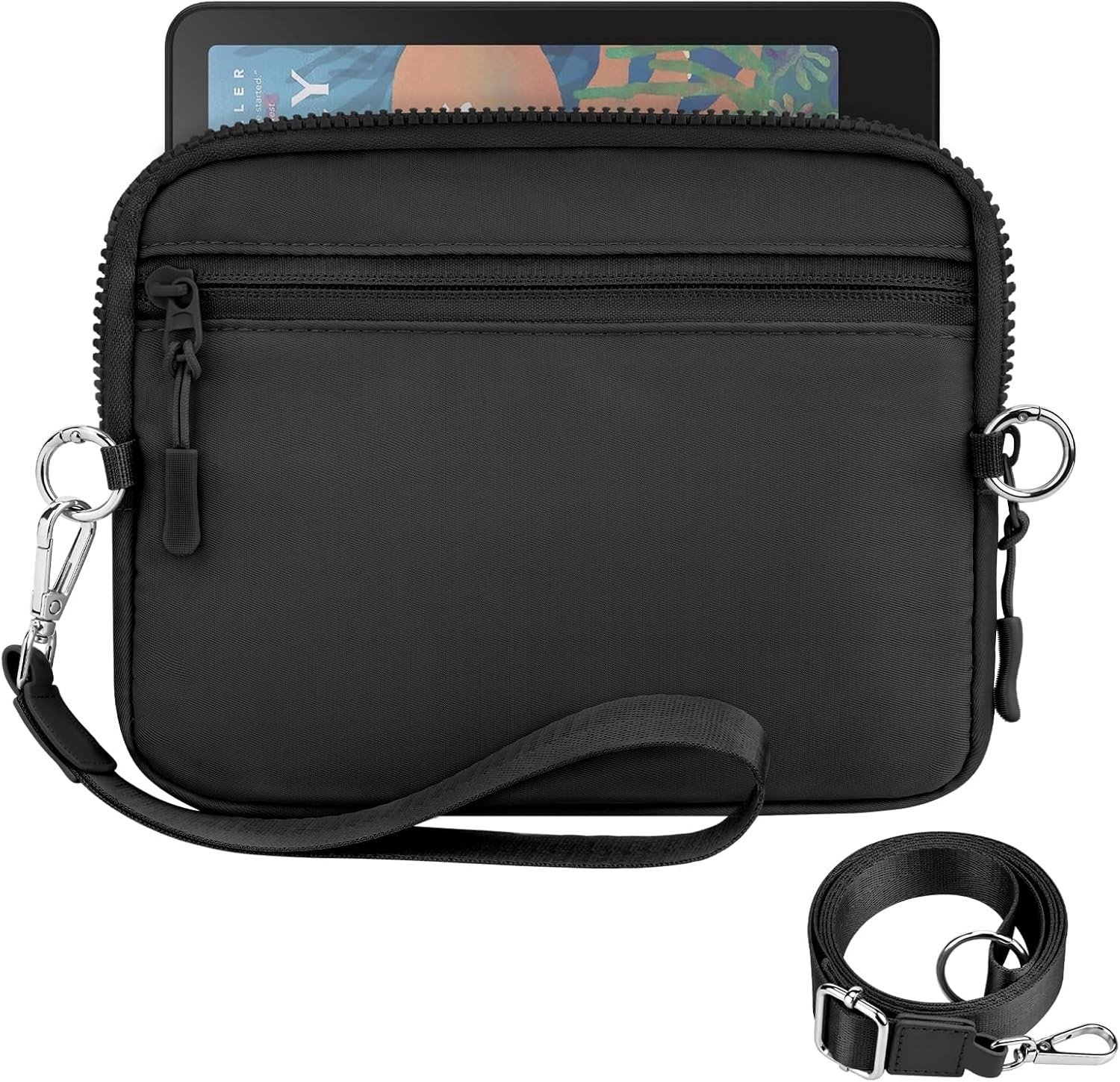 Beschermende Gevoerde Sleeve Tas voor 6-7 Inch Tablets en E-readers, Zwart en Duurzaam
