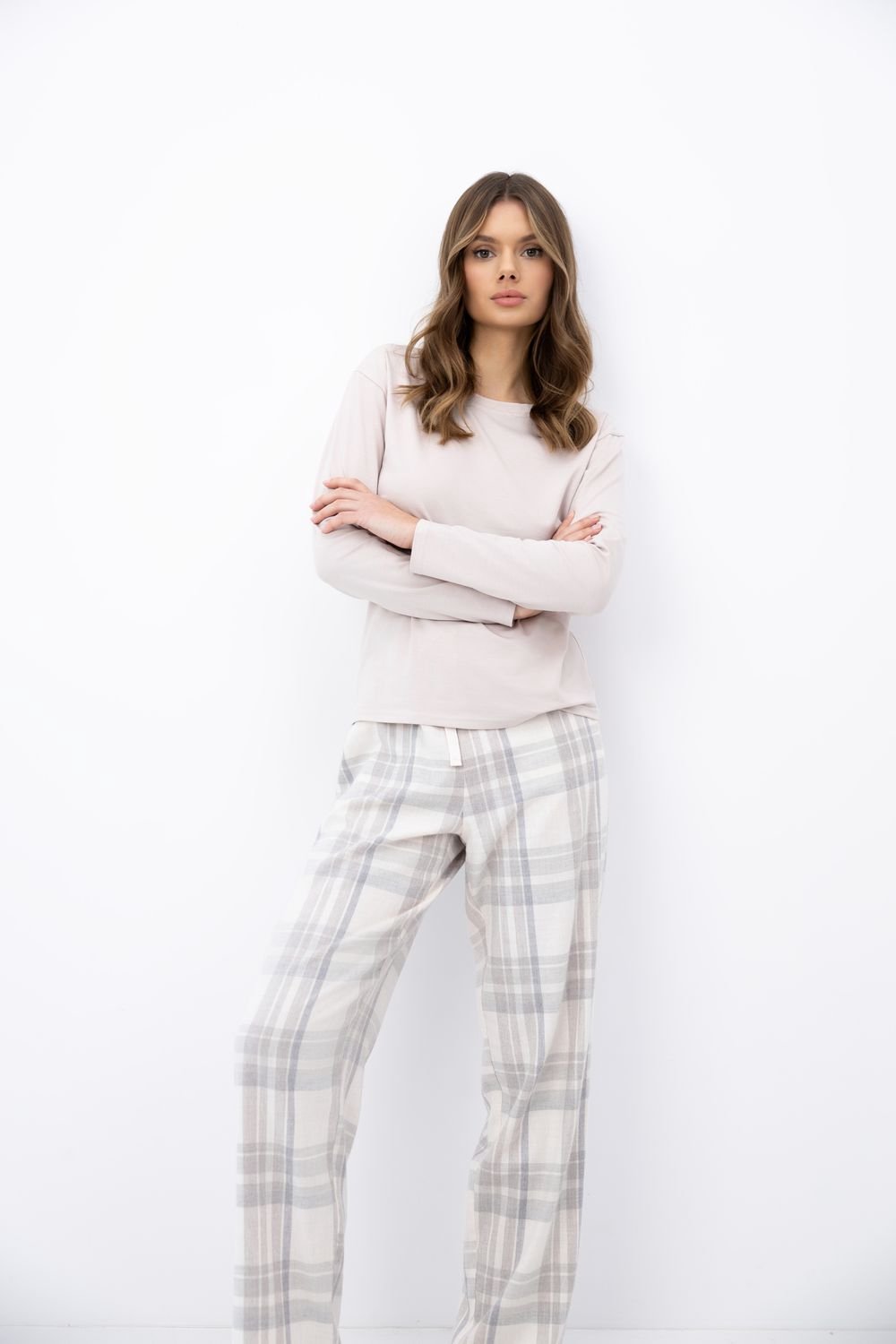 S& Sensis Sensis Flanellen Pyjama Sable Dames 34 / Wit