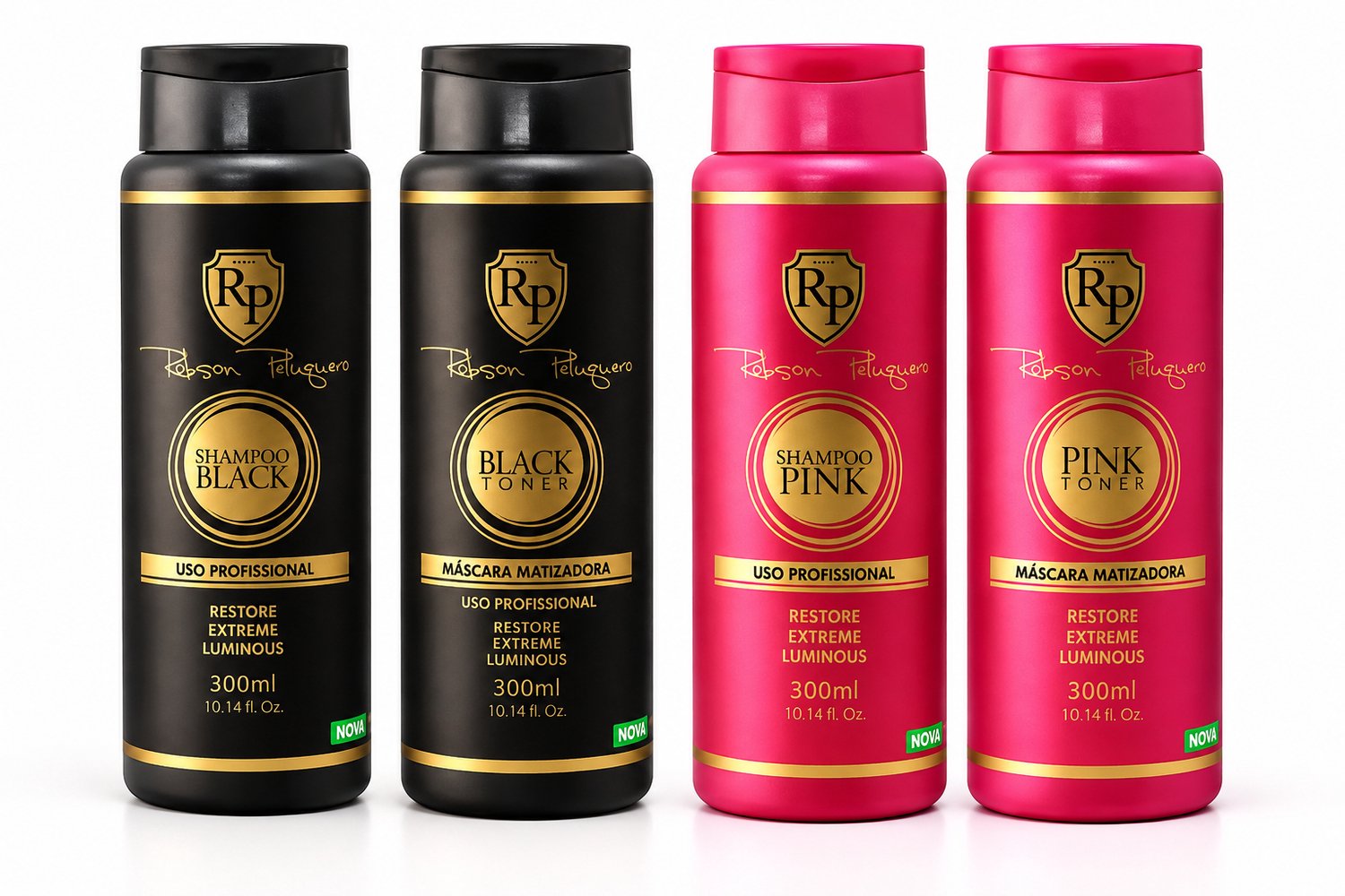 COMBO!2x KIT SHAMPOOING & PATINE PINK&SILVER HOME CARE ROBSON PELUQUERO 2X(2 X 300 ML)