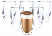 Dubbelwandige Glazen - 450 ml - Set van 6 - Koffieglazen - Theeglas - Cappuccino Glazen - Latte Macchiato Glazen - Glas